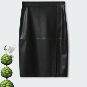 🌳🕊️faux leather pencil skirt